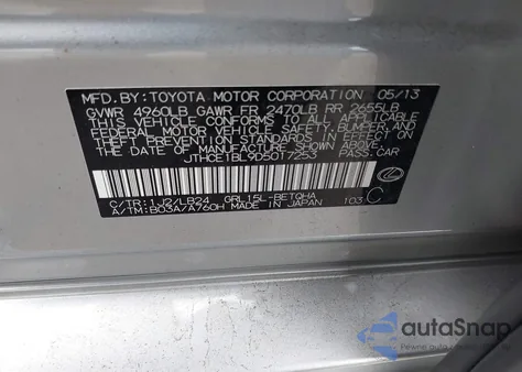 2013 Lexus Gs 350 from USA, damaged, VIN JTHCE1BL9D5017253
